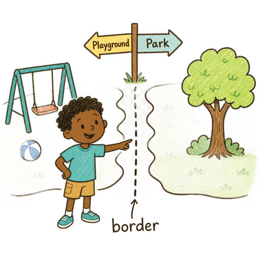 Illustration of the word Border