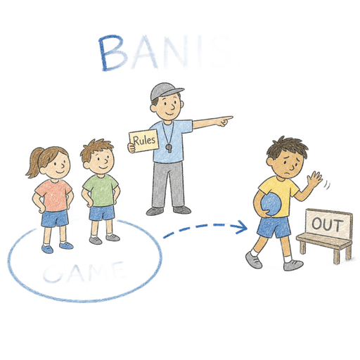 Illustration of the word Banish