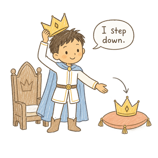 Illustration of the word Abdicate