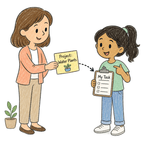 Illustration of the word Assign