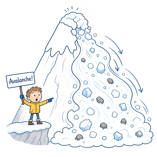 Illustration of the word Avalanche
