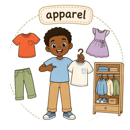 Illustration of the word Apparel