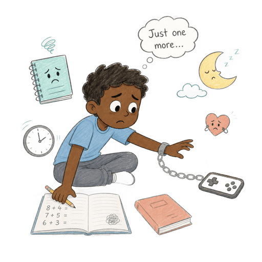 Illustration of the word Addict