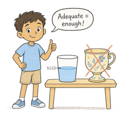 Illustration of the word Adequate