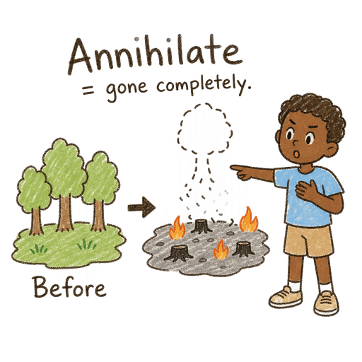 Illustration of the word Annihilate